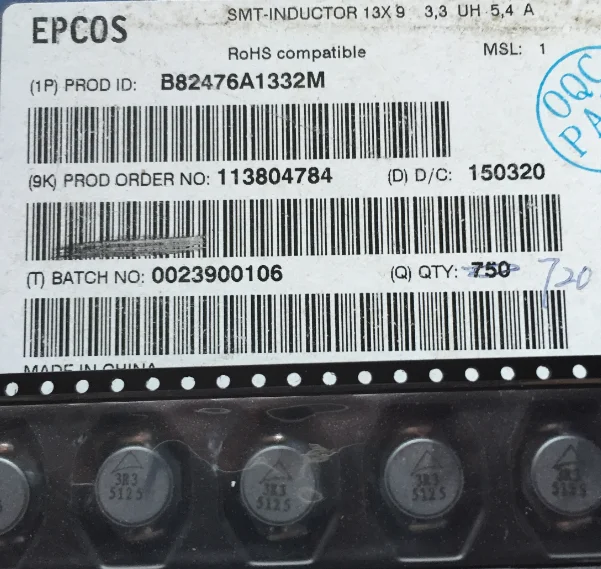 20pcs/lot B82476A1332M《3.3uH 5.4A 20 % 12.95x9.4mm SMD》 chips Electronic new
