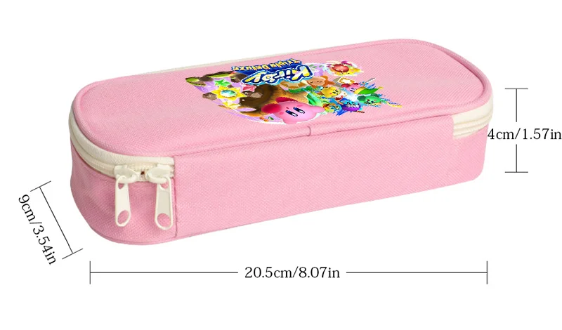 Star Kirbys Pencil Case Cute Cartoon Printed Watertight Large Capacity Pink Canvas Boxes Student Stationery Box Birthday Gift view 5