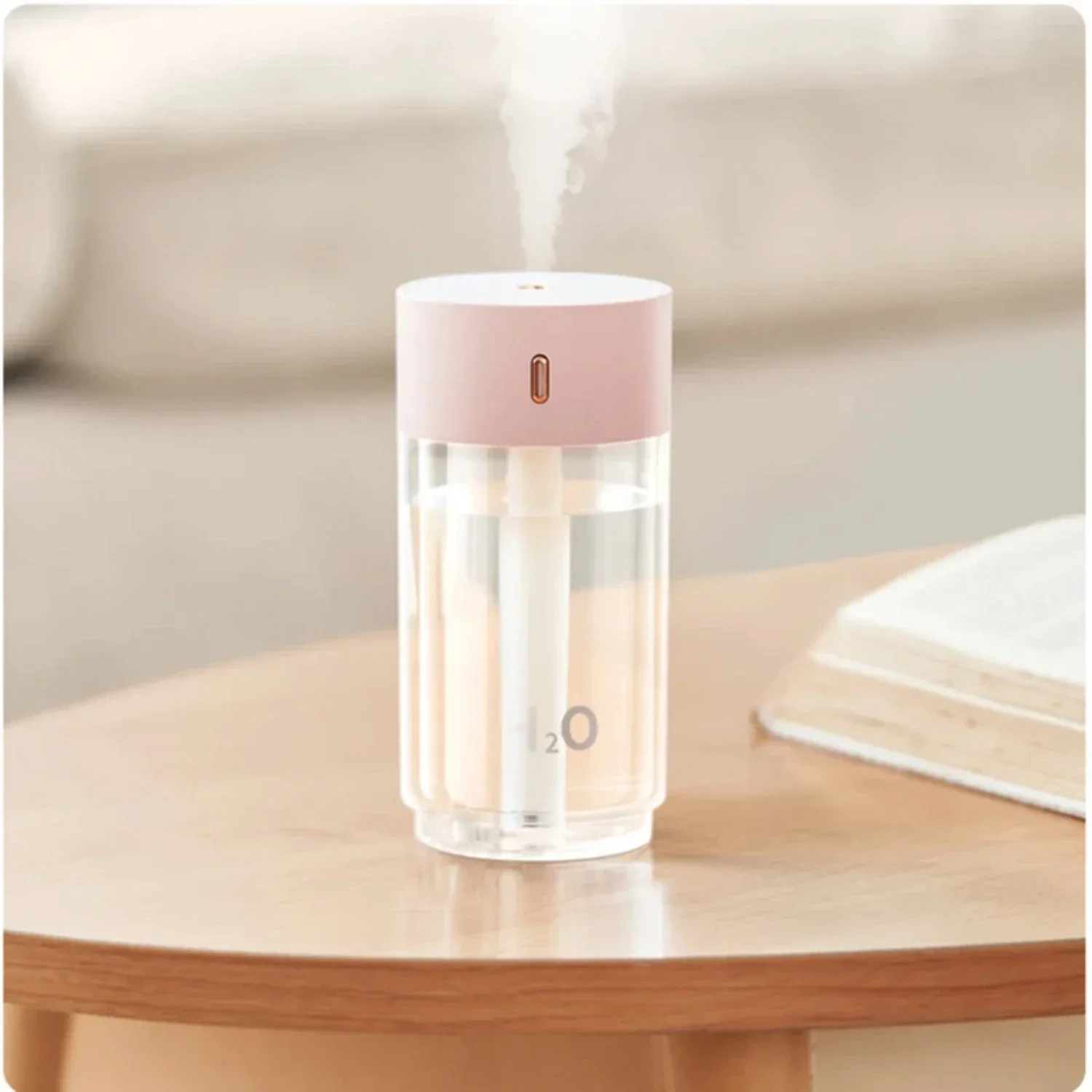 Mini humidificador USB portátil con ambientador, purificador para dormitorio y oficina, 280ml, difusor nebulizador LED