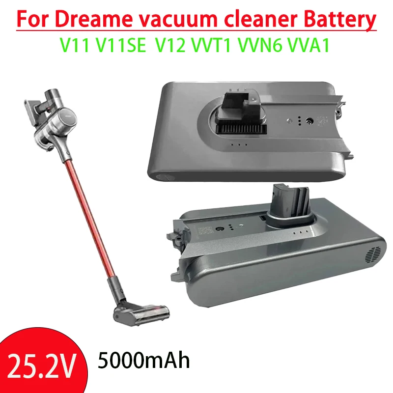 

NFor Dreame V11 V11SE V12 VVT1 VVN5 VVN6 VVA125.2V Replacement Battery Wireless Vacuum Cleaner 18650 Battery Pack Replacement Ba