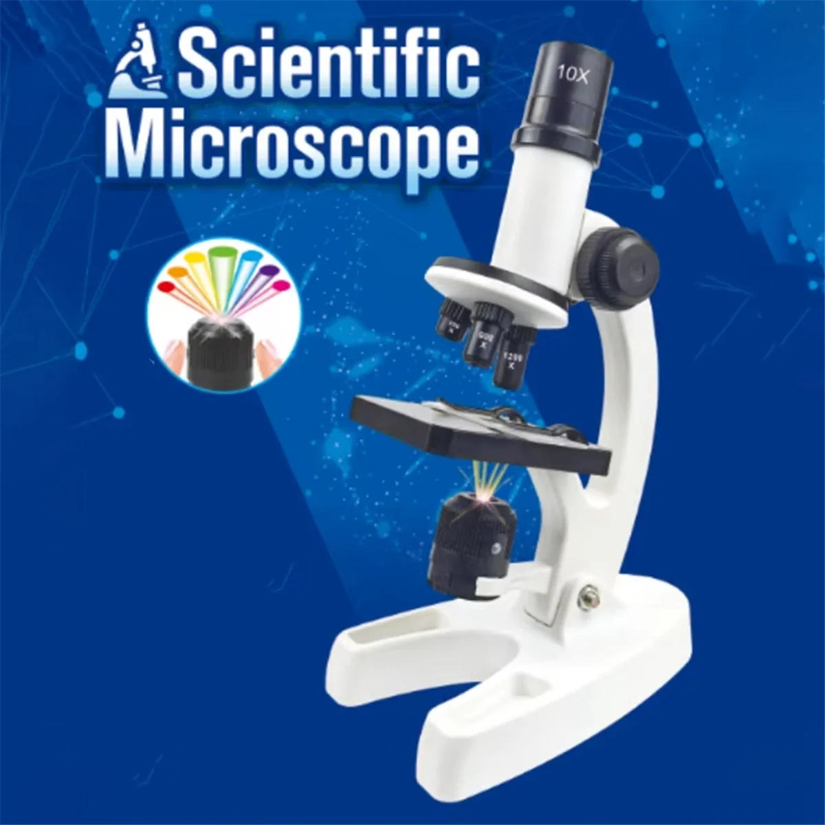 【Compre e assim por falta】 Brinquedo de microscópio de simulação 1200 X Educação científica Brinquedo de aprendizagem precoce para crianças Brinquedos educativos para presente para crianças