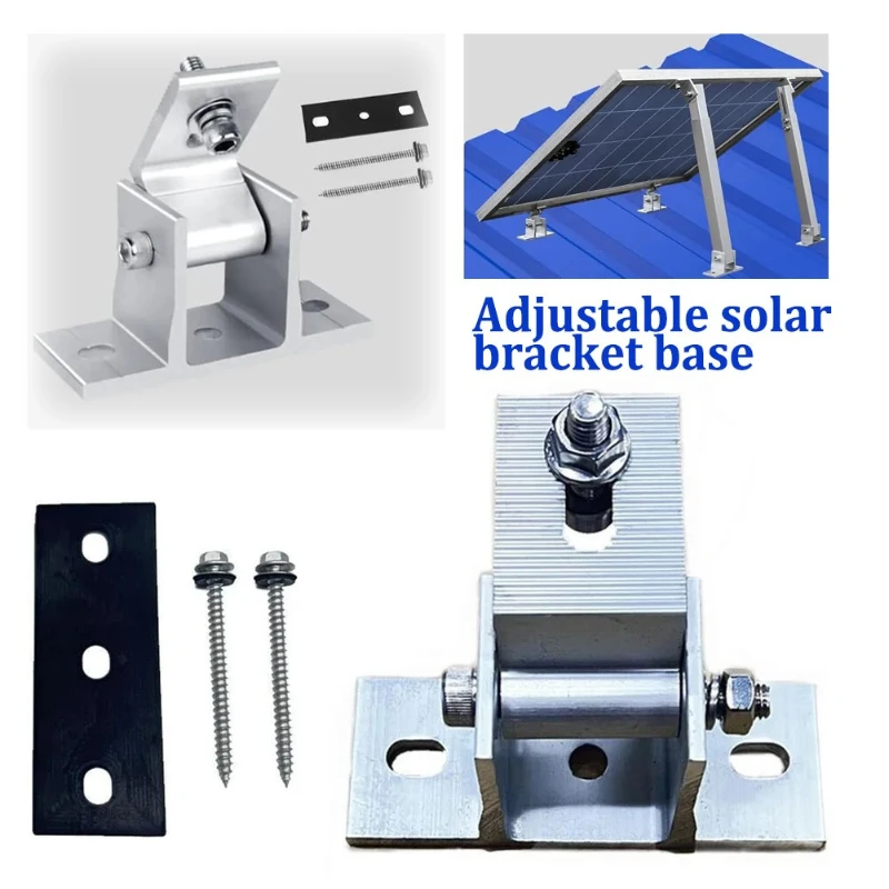 1/2/4pcs Solar Panel Foot Mount Aluminum Alloy Solar Panel Rotatable Elevation With Angle Bracket Roof Mounting Attachment diy