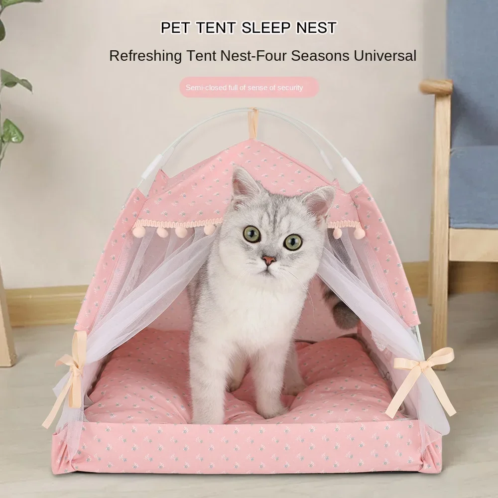 

Enclosed pet tent dens,Portable Pet Tent with Breathable Cushion Perfect for Small Dogs and Cats