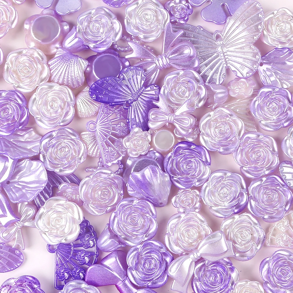 20g gemischte Perlen Rose Blume Bowknot Perlen abs Perle Acryl Spacer Perlen für Schmuck machen DIY handgemachte Armband Halskette