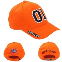 General Lee Cosplay Hat Embroidery Unisex Cotton Orange Good OL' Boy Dukes Adjustable Baseball Cap Accessories Sunhat Gift