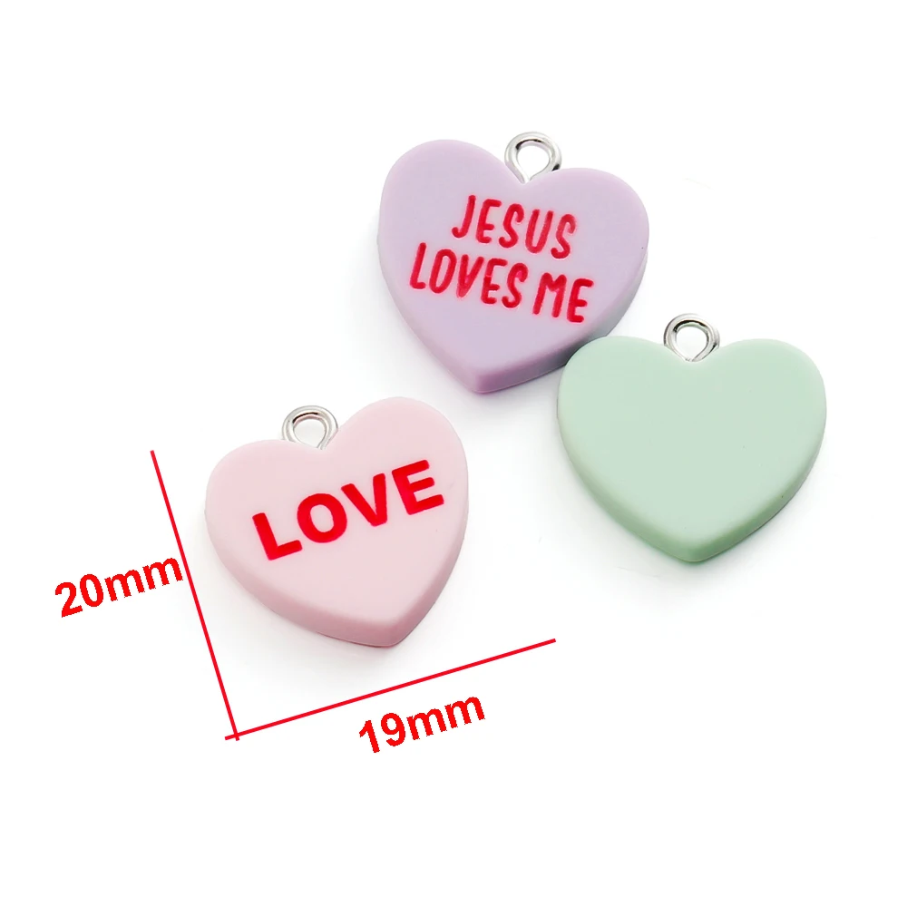 Resin Love Charms with Letter Words for DIY Jewellery Making