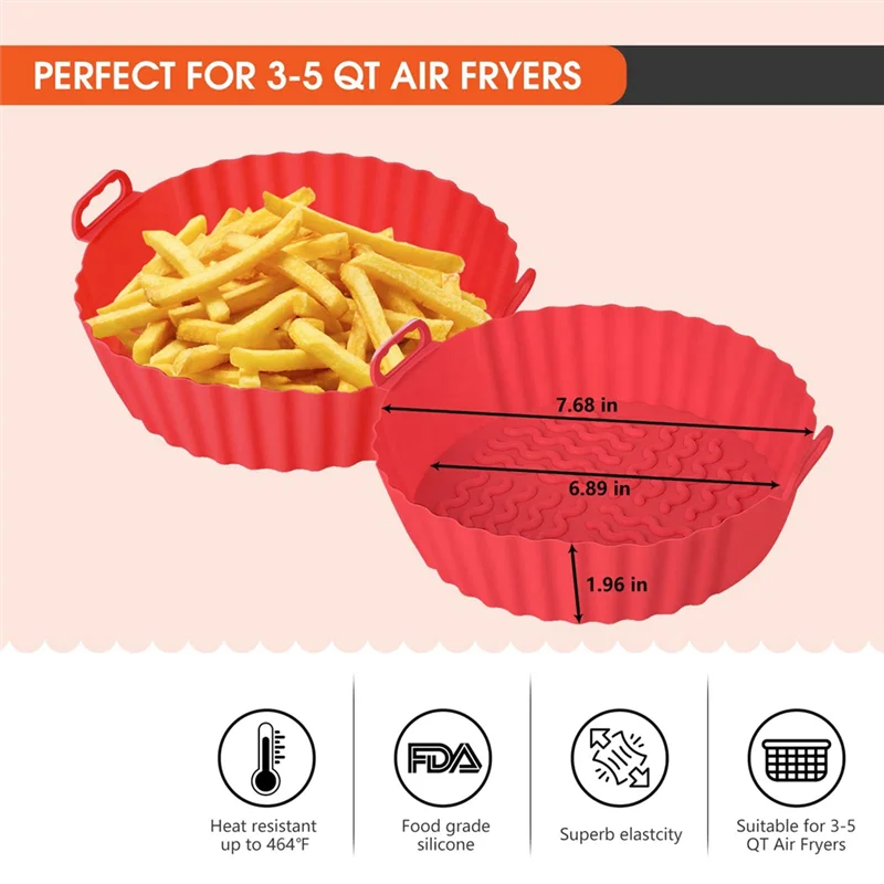 Silicone Air Fryer Liners, Air Fryer Silicone Pot Basket, Reusable Air Fryer Accessories Baking Parchment Paper