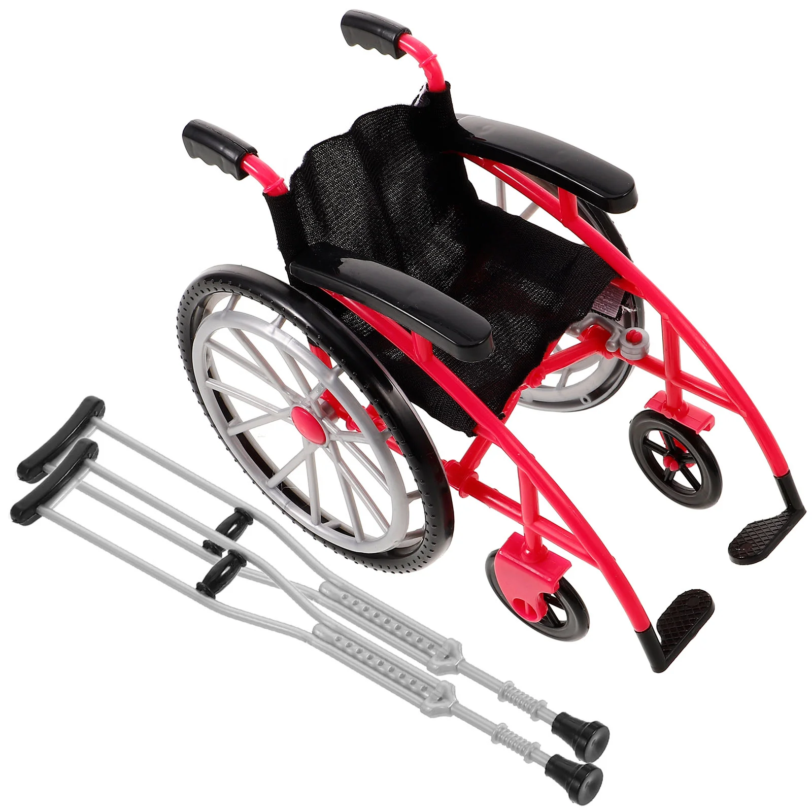 Dollhouse Accessory Toy Simulation Wheelchair Accessories Mini Crutch Model