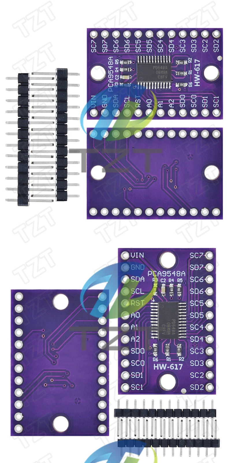 TZT 1/3PCS TCA9548A 1-zu-8 8-Wege I2C 8-Kanal Mehrkanal-Erweiterungsplatine IIC-Modul Entwicklungsboard 9548 für Arduino – Detail 2