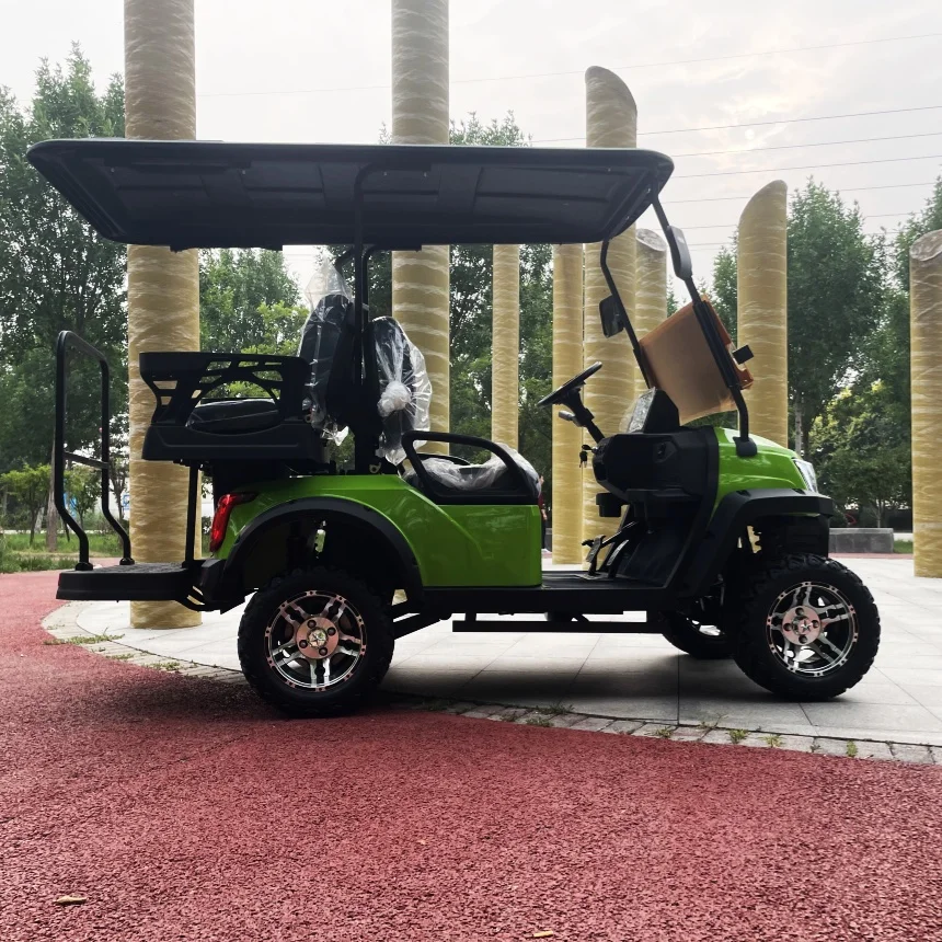 China Luxury 4 Seat 150W Solar Panels Powered Electric Golf Cart 4 Seater Utility Vehicle High NewTech Electric Golf Cart