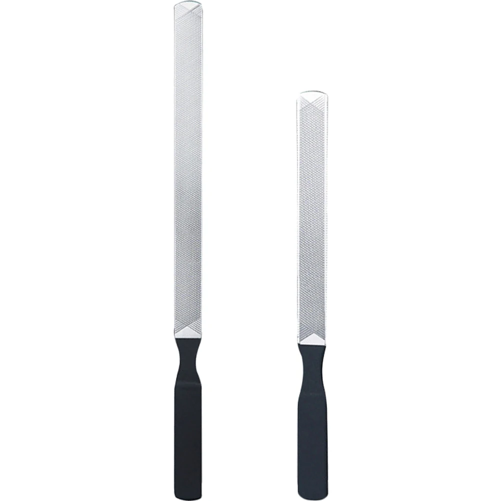 2 pezzi di lime per unghie in acciaio inossidabile 13 cm 18 cm strumenti per manicure neri nail art forniture pratiche salone di unghie spesse archiviazione liscia