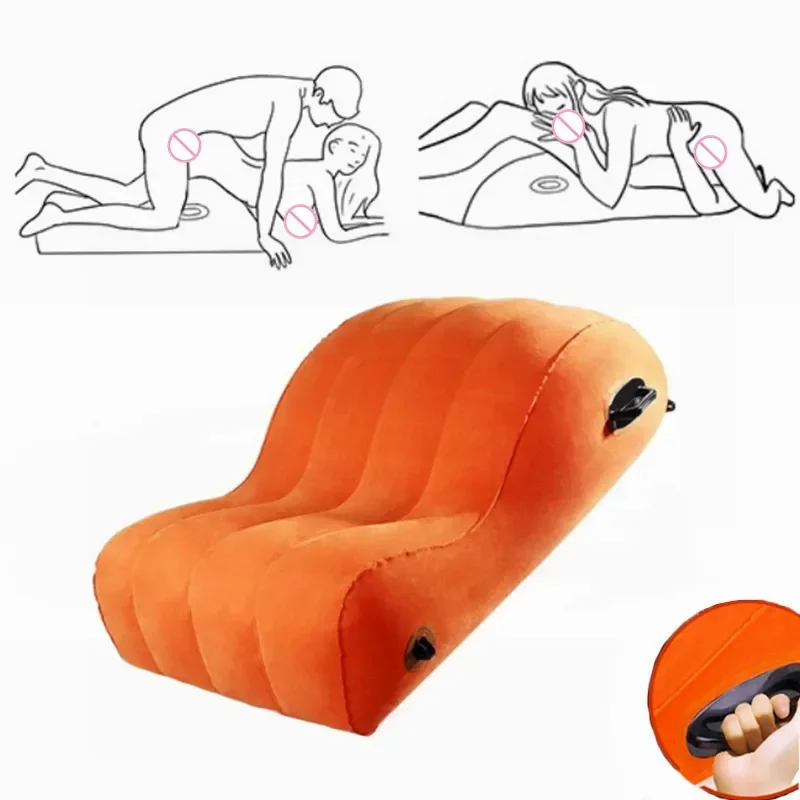 

Flocking Erotic Sex Pillow Inflatable Sex Furniture Adult Sexo Game Body Support Cushion Handrail Sofa Bed Sexy Toy For Couples