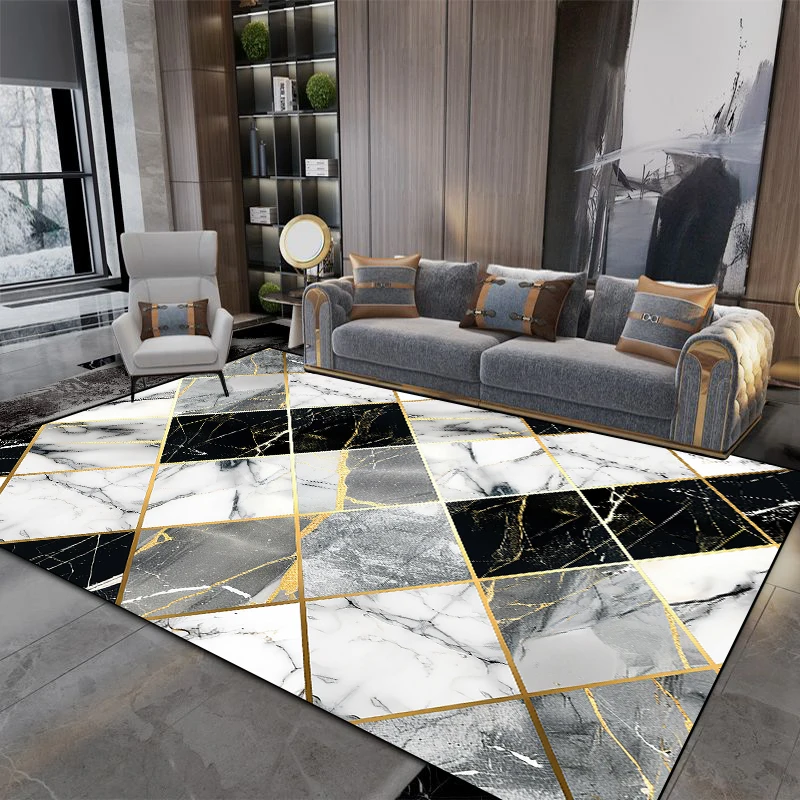 

Luxury Decoration Home Carpets Living Room Modern Rugs Marble Abstract Floor Mat Soft Anti Slip Hall Corridor Large Area Rug