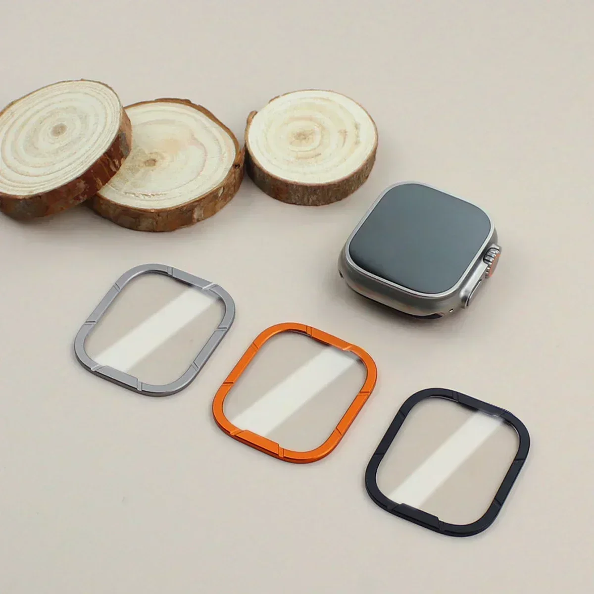 واقي شاشة من الزجاج المقسى لساعة أبل الترا 3/2/1 إطار معدني لساعة iWatch Ultra 49 ملم طبقة رقيقة واقية عالية الدقة مضادة للخدش