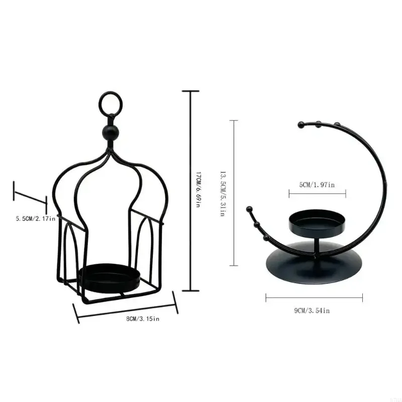 Hanging Metal Tealight Holder for Eid Mubaraks Moon Stand Iron Lanterns for Home and Event Decors Y5GB