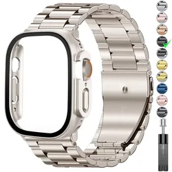 Stainless Steel titanium alloy Strap For Apple Watch Band Ultra 2 49mm 44mm 45mm 41mm Bracelet iwatch Series 6/7/8/9 watch case
