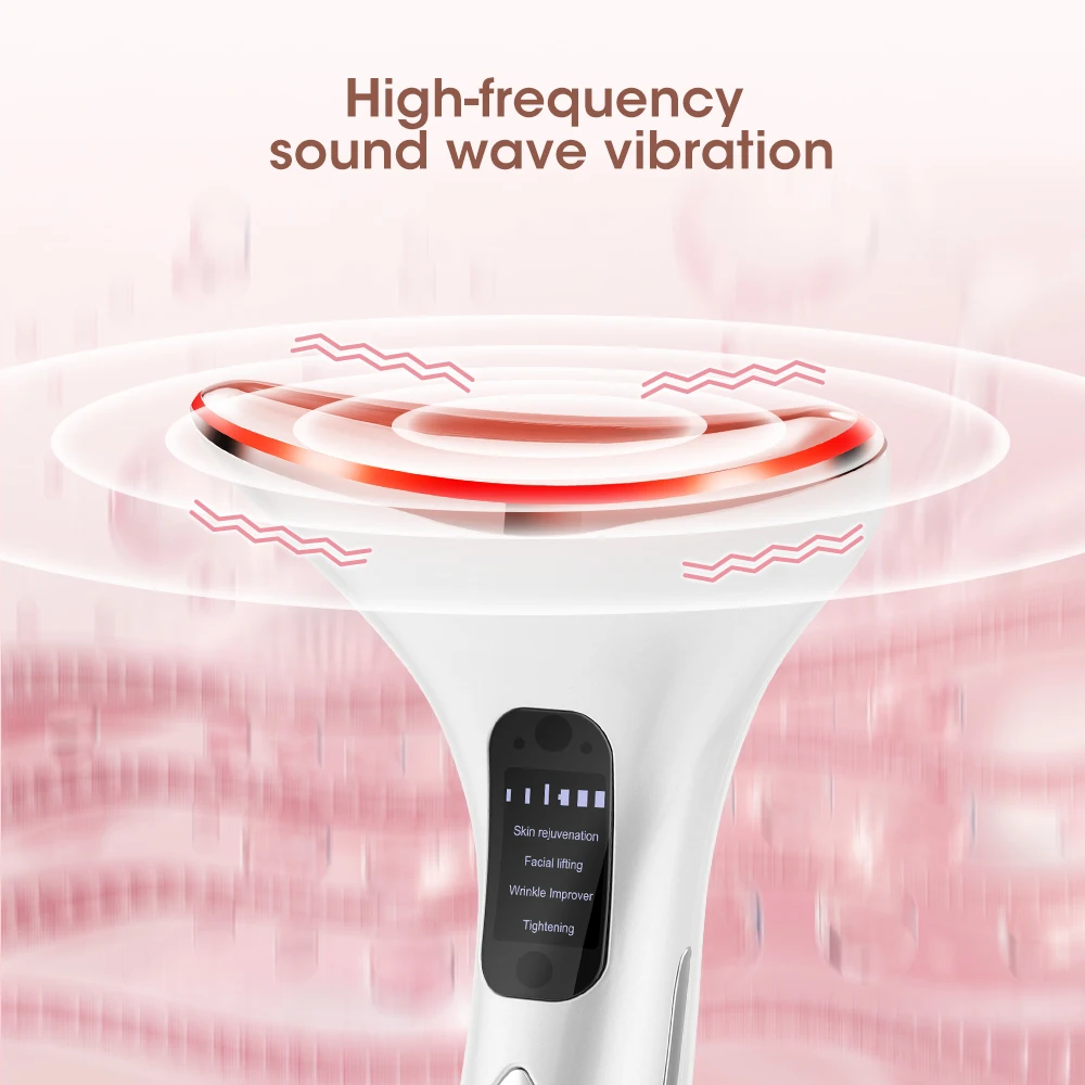 Vibration Facial Massager 3 Color Light Micro-current Face Neck Beauty Device Anti Wrinkle Firming Skin Neck Lifting Machine