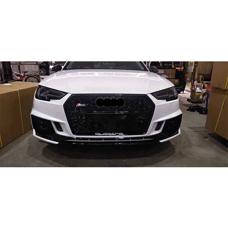 

Auto modified High quality PP material front bumper with grill for Audi A4 B9 RS4 new style body kit 2017-2019