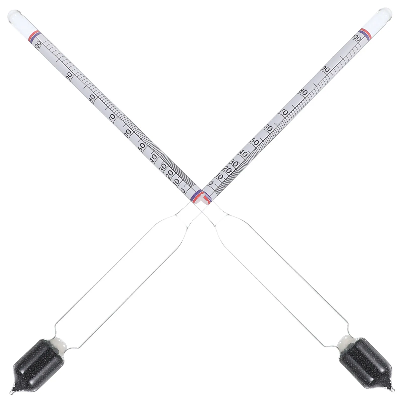 

2Pcs Glass Vinometer Alcohol Hydrometer for Wine Making Kit Beginners Liquor Testing Meter Specific Gravity Measuring Tool