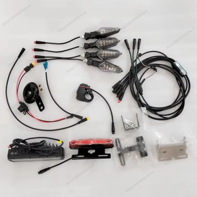 For 36v-72v Electric Bike Waterproof Headlight Tail Light Turn Signal Kit