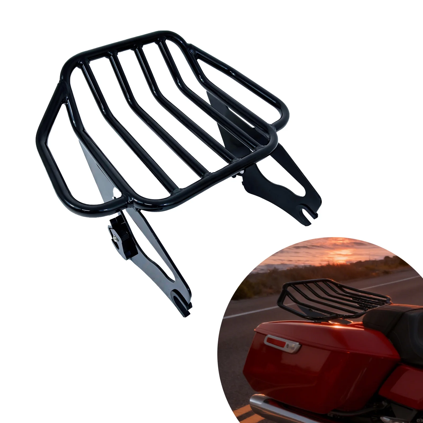 

Detachable Two-Up Mounting Luggage Rack for Harley Touring 2009-2025 Accessories Road Glide Street Glide Road King CVO limited