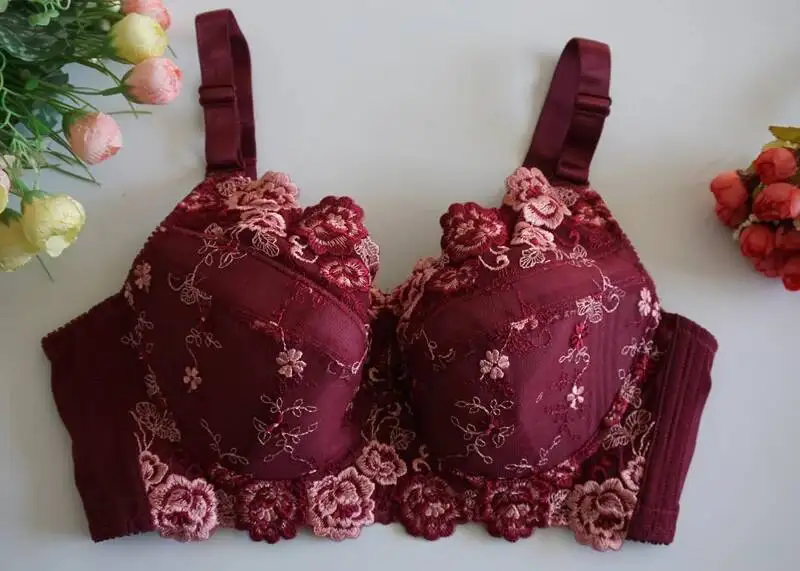 Ladies Bh Sexy Push Up Bra Underwear Women Brasier Mujer Embroidered Bra Lingerie Intimates 34 36 38 40 42 46 48 C D E F G H