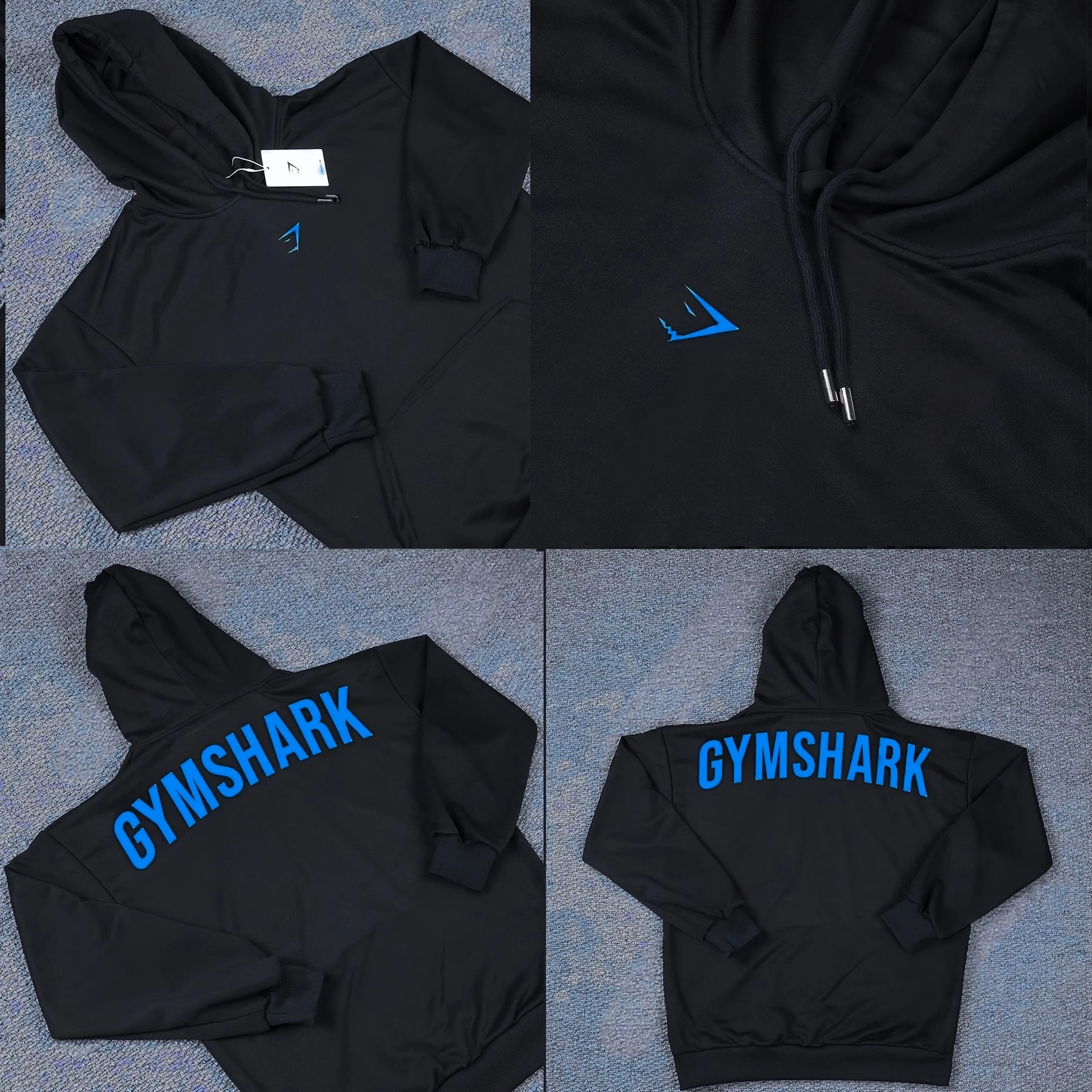 GYMSHARK pure cotton hooded long sleeved outerwear fitness suit, GYMSHARK sports fitness strength training hooded