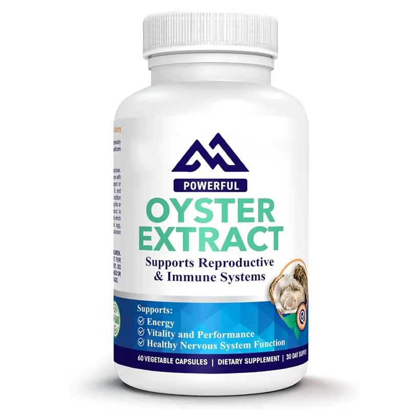 Oyster extract supplement - supports energy and immune enhancement; Zinc, taurine, amino acids, and vitamins, 60 capsules