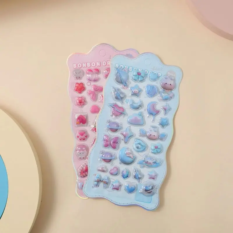 10pcs Wholesale Cartoon Capybara 3d Relief Rainbow Sticker Rabbit Sticker Random Color Stickers With Repeated Content