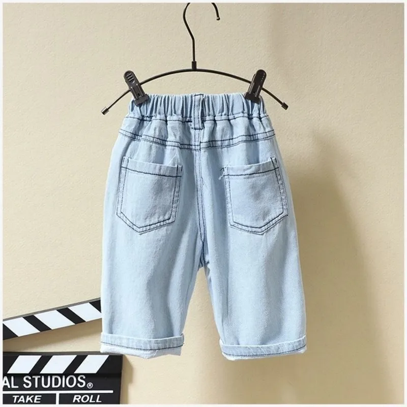 Children\'s clothing Summer Baby Boys Short Sleeved Top t-Shirt + Denim Short Pant Kids 2-Piece Outfits Clothing For 2-7 Years