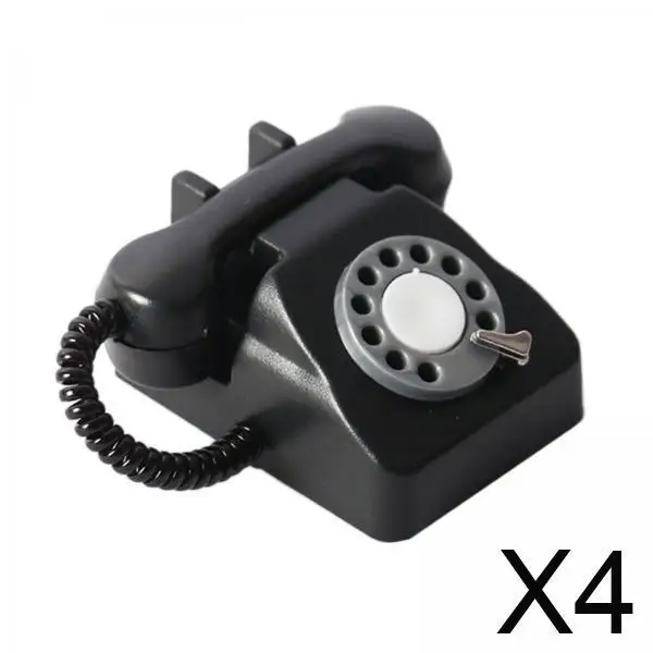 

1 12 Scale Plastic Miniature Phone Old-fashioned Rotary Model Dollhouse Accessory for Pretend Play