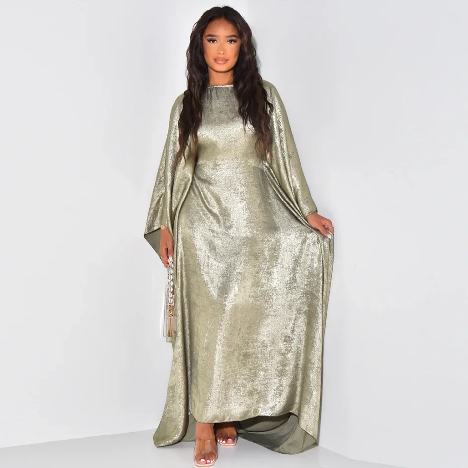 

Summer Butterfly Abaya Inslide Belt Silver Hot Stamping Muslim Party Dress Islamic Abayas for Women Dubai Luxury Outfit Kaftan