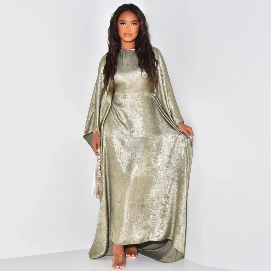 Summer Butterfly Abaya Inslide Belt Silver Hot Stamping Muslim Party Dress Islamic Abayas for Women Dubai Luxury Outfit Kaftan