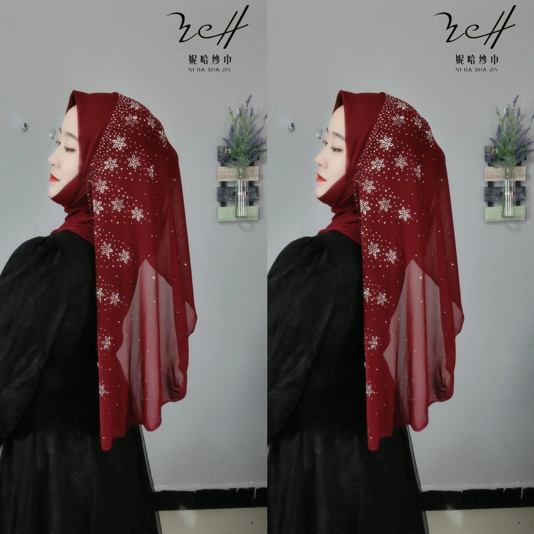 Neue Sommer muslimische Wrap Hijab Dubai Mode Stil Instant Schal Hijabi