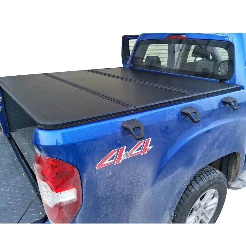 

High Quality Aluminum Sliding Quad-fold Foldle Tonneau Cover Hard Truck Tri Folding Tonneau Cover for T60
