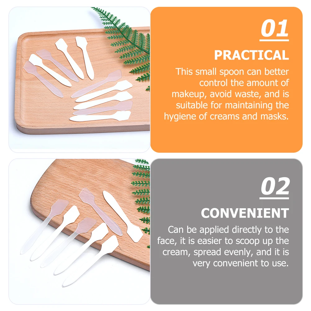 

200pcs Facial Mask Spoon Beauty Eye Cream Scoop Skincare Tool Small Lightweight Portable Makeup Lotion Spatula Spoon