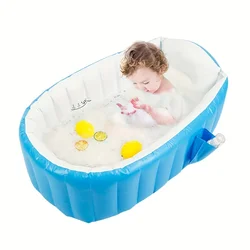 Baby Inflatable Bathtub, Portable Infant Toddler Bathing Tub Non Slip Travel Bathtub Mini Air Swimming Pool Kids Thick Foldable