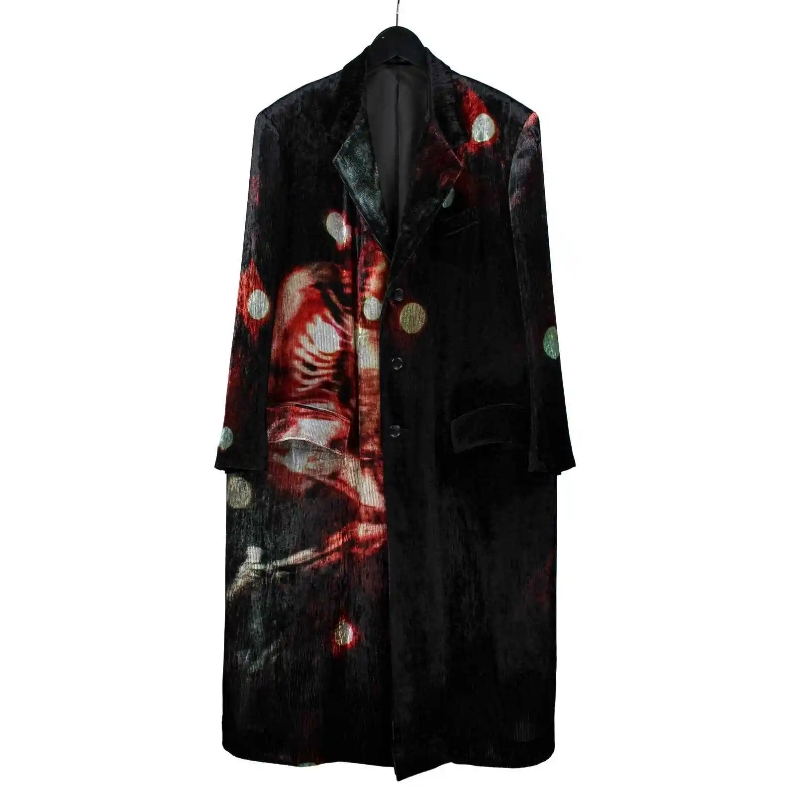 

TOP-YAMAMOTO original design dark series niche retro niche designer velvet print loose trench coat