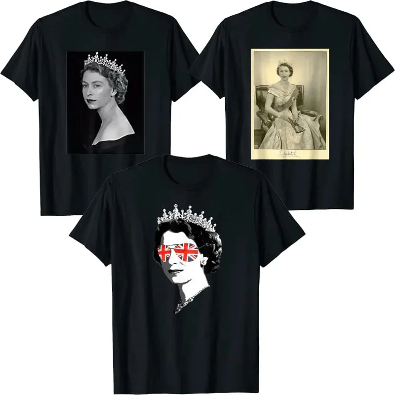 

Queen of England T-Shirt Queen's Platinum British Monarch Tee Elizabeth II Sunglasses Clothes British-Crown Union Jack Outfits