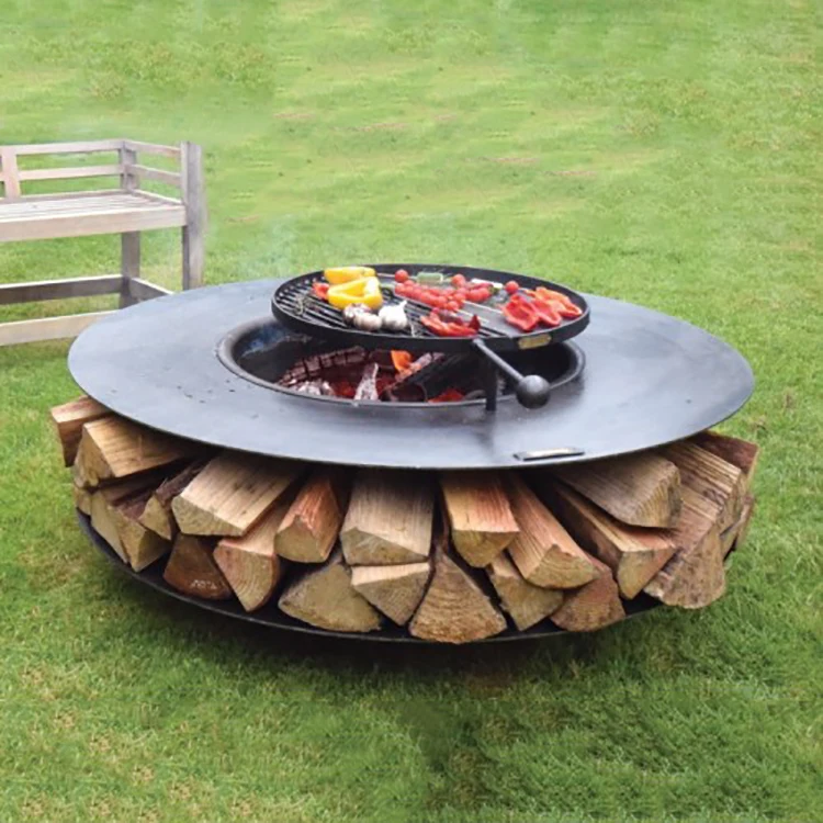 Rustice style corten steel luxury looking fire pit for sale fire pit bowl bbq barrel fire pit