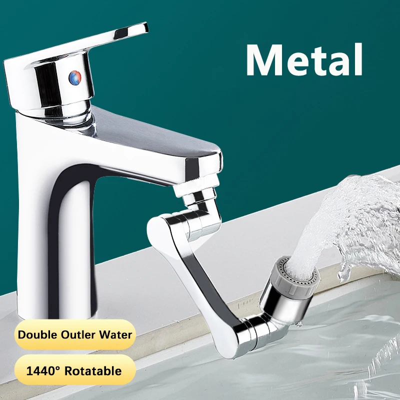 Metal 1440° Universal Rotation Faucet Sprayer Head for Faucet Extender Aerator Bubbler Nozzle Kitchen Tap Washbasin Robot Arm