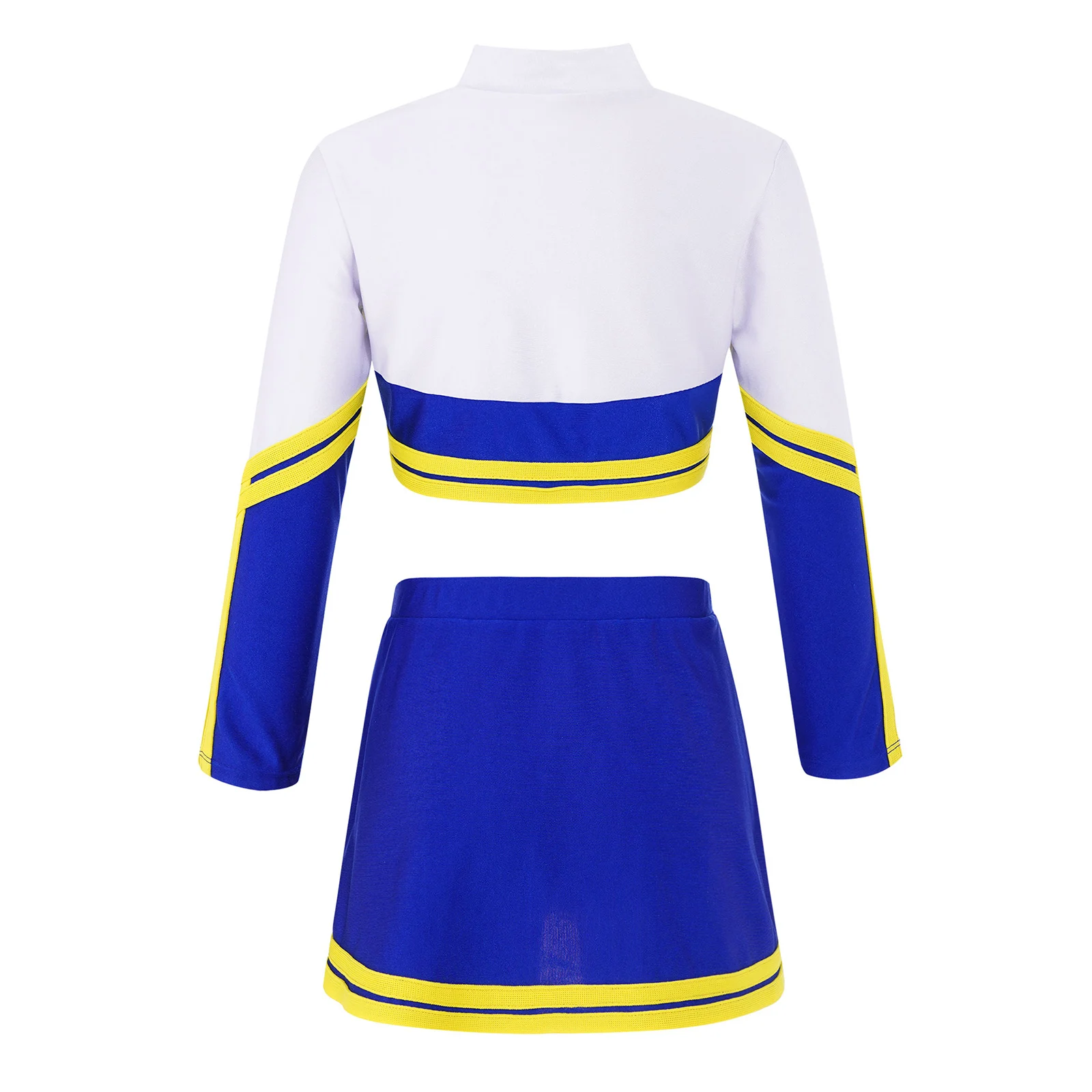 Kids Girls Cheerleader Costume Cosplay Cheers Printed Tops with Pleated Skirt Set for Sports Cheer Up Dance Stage Performance