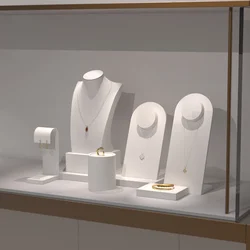 High end showcase jewelry display props, rings, necklaces, earrings display racks, counters, jewelry display sets, and tables
