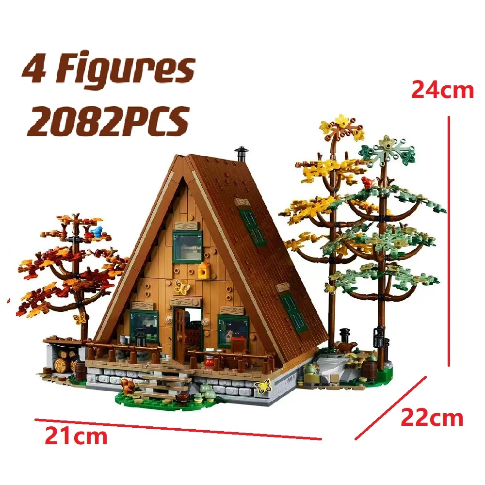 

City Street View 21338 Forest A- Frame Cabin Tree House Model Expert Modular Building Block Brick Cottage Toy for Kids Gifts