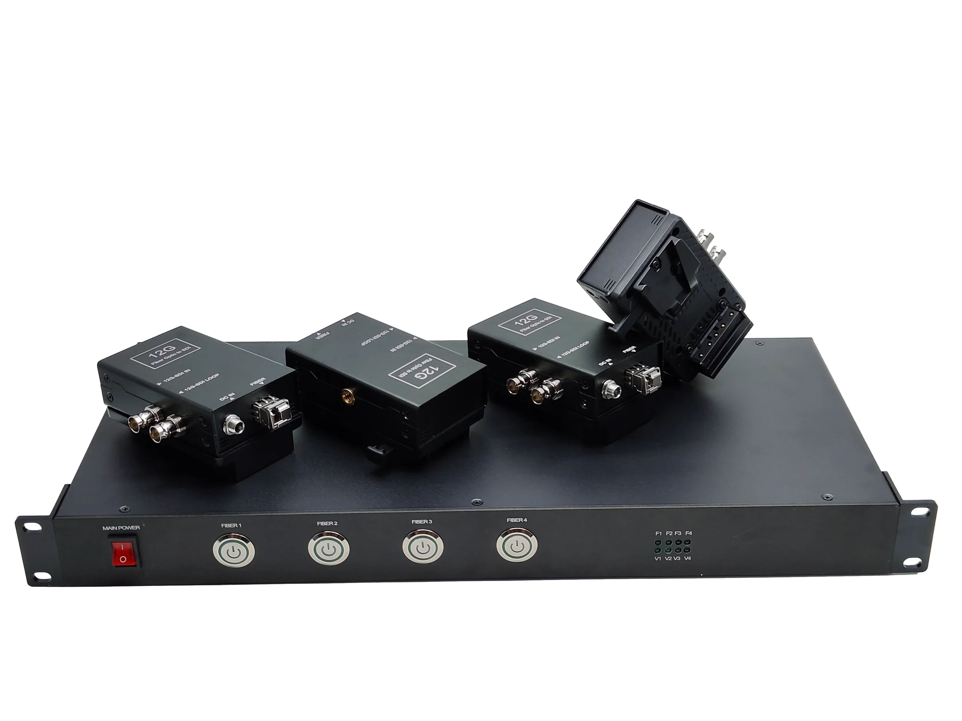 وحدات كاميرا فيديو ذات 4 منافذ على نظام الألياف الضوئية المطبق على شاحنات OBVAN وOB ونظام المركبات SNG