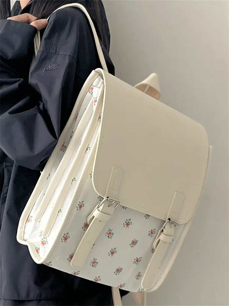 

Miyagawa Ins Style Floral Backpack Women's Versatile High School Students Backpacks