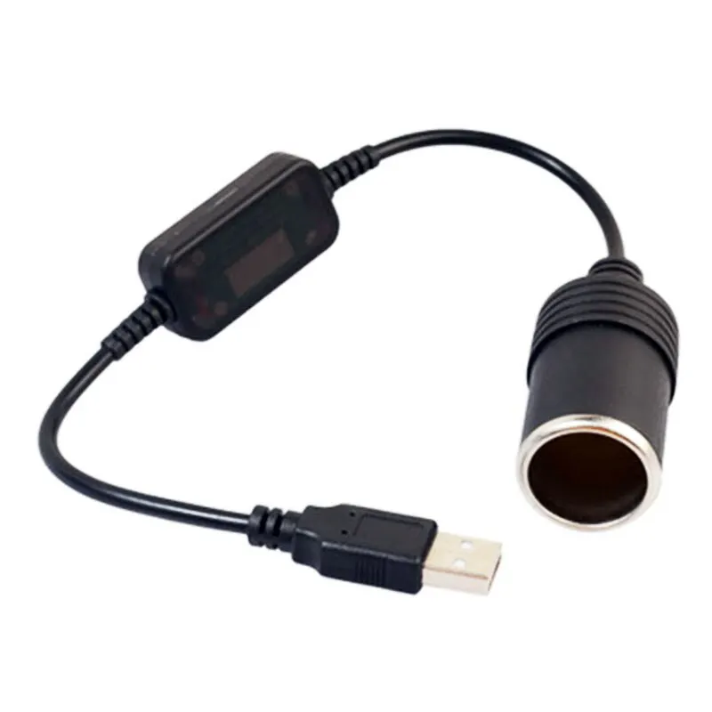 1szt 5V 2A USB do 12V Gniazdo zapalniczki USB męski do żeński Adapter zapalniczki samochodowej Akcesoria elektroniczne