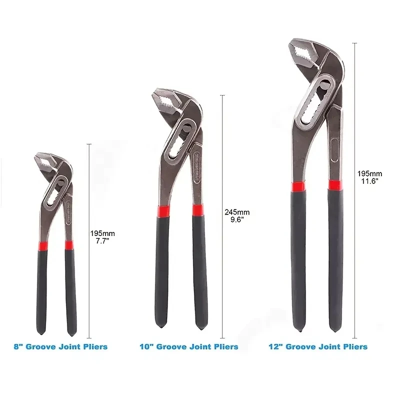 8 /10 / 12 Inch Adjustable Water Pipe Pliers Large Opening Bathroom Pliers Multifunctional Plier Quick-release Hand Repair Tool