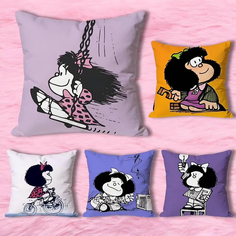 

Cute M-mafaldas-S Various Sizes Square Pillow Case For Car Home Bedchamber Decor Custom Valentine gift