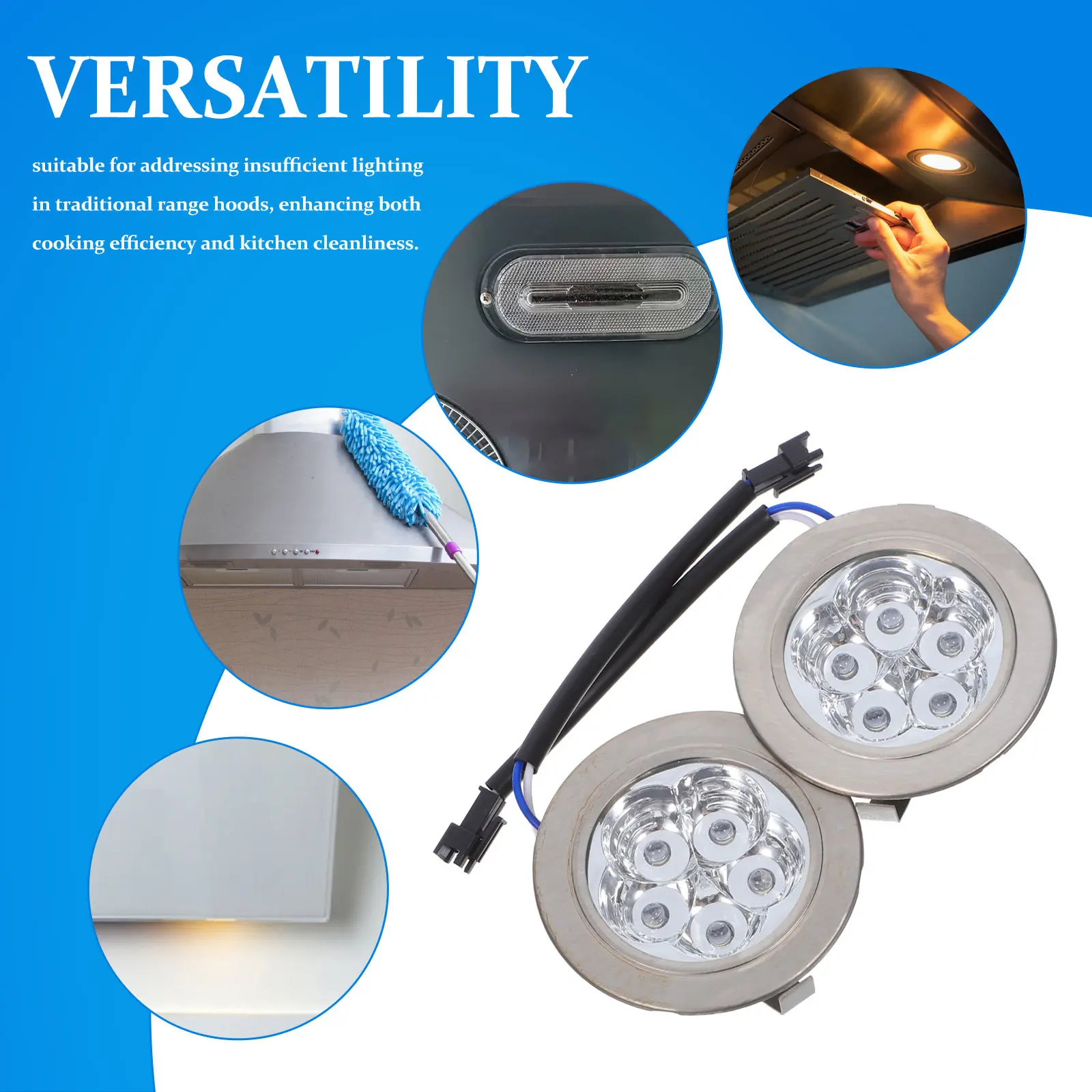 2Pcs Range Hood LED Light Bulbs Cold Saving Kitchen Replacement Bright LED Lighting for Stove Appliance DC12V